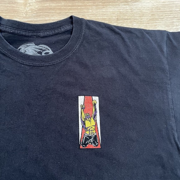 Powell Peralta Skateboards Shirt Mike Frazier Yellow Man Black Mens XLarge - Picture 9 of 13